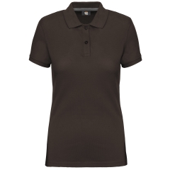 Polo manches courtes femme marron WK. Designed To Work