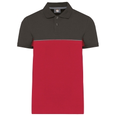 Polo bicolore écoresponsable manches courtes WK. Designed To Work – Gris