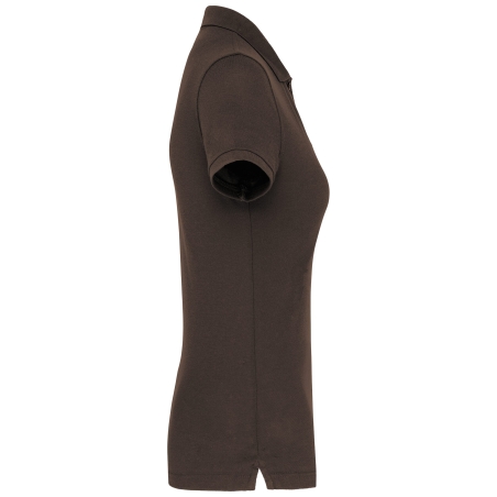 Polo manches courtes femme marron WK. Designed To Work – vue 3