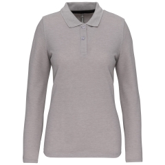 Polo Manches Longues Femme Gris Oxford Grey – WK. Designed To Work