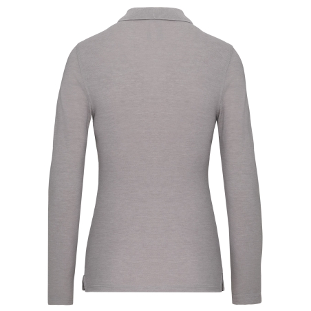 Polo Manches Longues Femme Gris Oxford Grey – WK. Designed To Work – vue 2
