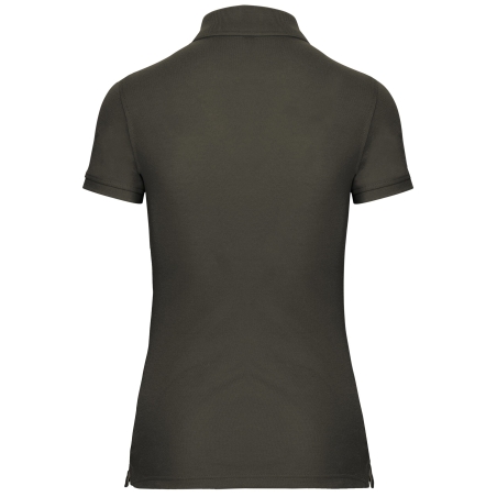 Polo manches courtes femme Vert Dark Khaki – WK. Designed To Work – vue 2