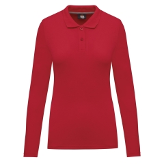 Polo Manches Longues Femme Rouge – WK. Designed To Work