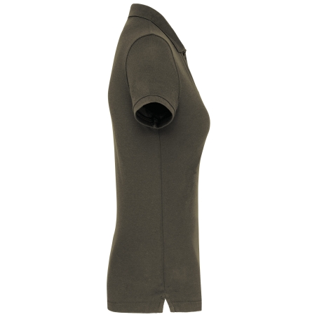 Polo manches courtes femme Vert Dark Khaki – WK. Designed To Work – vue 3