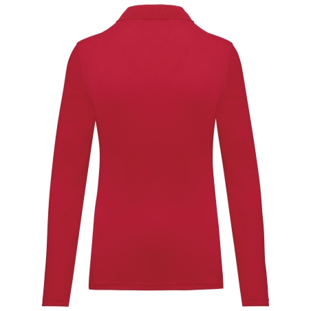 Polo Manches Longues Femme Rouge – WK. Designed To Work – vue 2