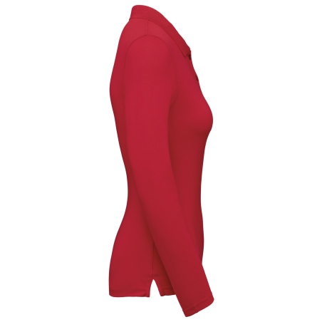 Polo Manches Longues Femme Rouge – WK. Designed To Work – vue 3