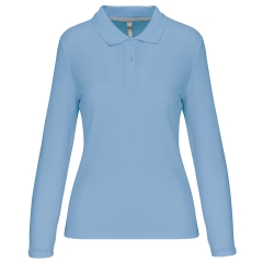Polo manches longues femme ciel WK. Designed To Work – 200 g/m²