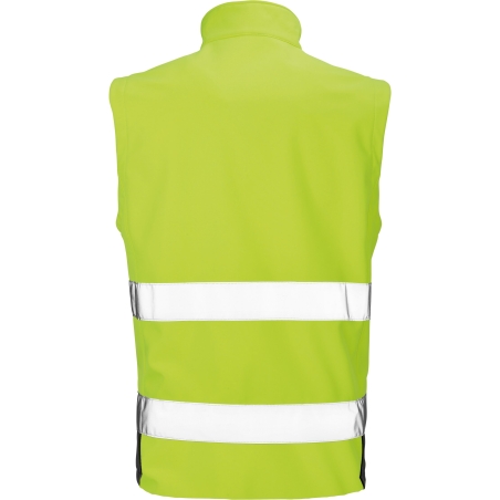 Gilet Bodywarmer Softshell Haute Visibilité Noir/Jaune – Result – vue 2