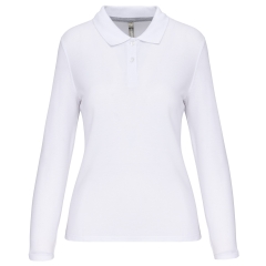 Polo Manches Longues Femme Blanc WK. Designed To Work – 200 g/m²