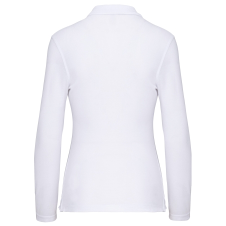 Polo Manches Longues Femme Blanc WK. Designed To Work – 200 g/m² – vue 2
