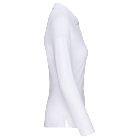Polo Manches Longues Femme Blanc WK. Designed To Work – 200 g/m² – vue 3