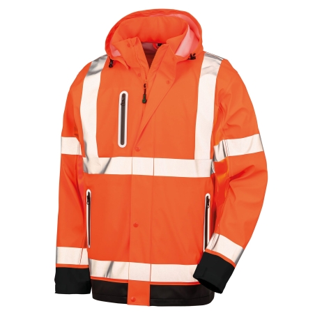 Veste haute visibilité imperméable Result Prism PU – Orange Fluo – vue 2