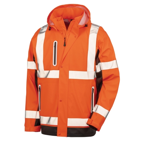 Veste haute visibilité imperméable Result Prism PU – Orange Fluo – vue 3