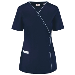 Blouse de travail femme Marine boutons-pression WK. Designed To Work