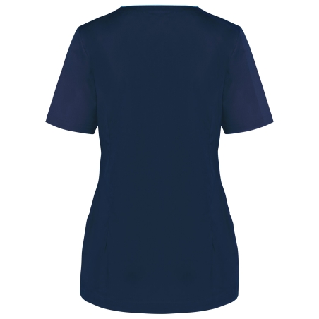 Blouse de travail femme Marine boutons-pression WK. Designed To Work – vue 2