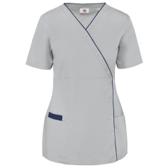 Blouse de travail femme polycoton Snow Grey – WK. Designed To Work