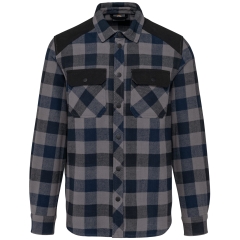 Chemise à carreaux homme manches longues Noire WK. Designed To Work