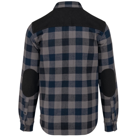 Chemise à carreaux homme manches longues Noire WK. Designed To Work – vue 2
