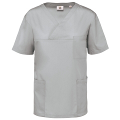 Tunique manches courtes polycoton unisexe gris WK. Designed To Work