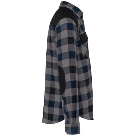Chemise à carreaux homme manches longues Noire WK. Designed To Work – vue 3
