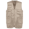 Bodywarmer multipoches polycoton doublé beige WK. Designed To Work