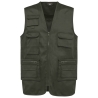 Bodywarmer multipoches polycoton doublé vert kaki WK. Designed To Work