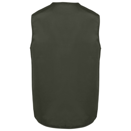 Bodywarmer multipoches polycoton doublé vert kaki WK. Designed To Work – vue 2