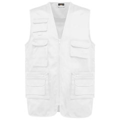 Bodywarmer multipoches polycoton doublé blanc WK. Designed To Work