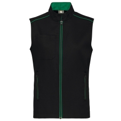 Bodywarmer Homme Noir/Vert Kelly WK. Designed To Work