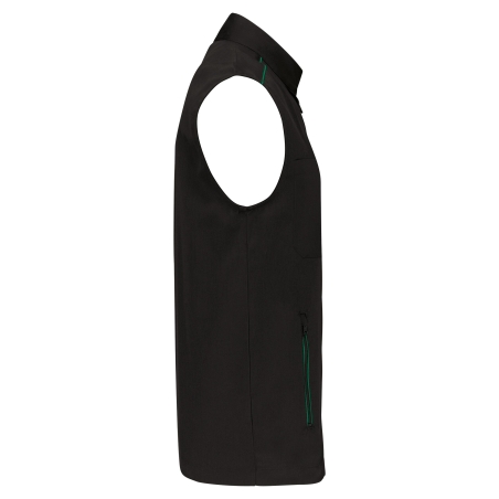 Bodywarmer Homme Noir/Vert Kelly WK. Designed To Work – vue 3