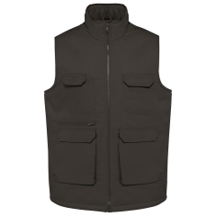 Bodywarmer multipoches rembourré gris WK. Designed To Work