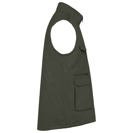 Bodywarmer multipoches rembourré Vert Dark Khaki – WK. Designed To Work – vue 3