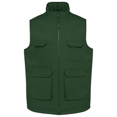 Gilet sans manche multipoches rembourré vert WK. Designed To Work