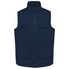Bodywarmer polycoton multipoches marine rembourré WK. Designed To Work