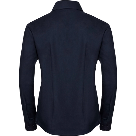 Chemise femme manches longues Oxford Marine – Russell – vue 2