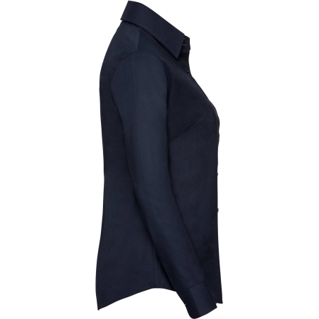 Chemise femme manches longues Oxford Marine – Russell – vue 3
