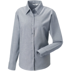 Chemise Femme Manches Longues Oxford Gris – Russell Collection