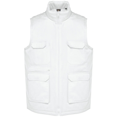 Bodywarmer polycoton multipoches rembourré Blanc – WK. Designed To Work