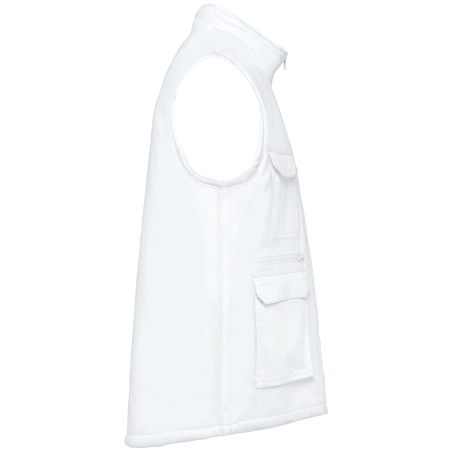 Bodywarmer polycoton multipoches rembourré Blanc – WK. Designed To Work – vue 3