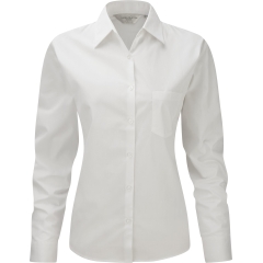 Chemise femme popeline coton manches longues blanche Russell