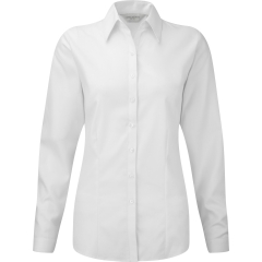 Chemise femme chevrons manches longues blanche Russell