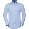 Chemise à motifs chevrons manches longues Bleu