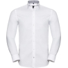 Chemise Chevrons Manches Longues Russell Blanc / Gris Contrasté