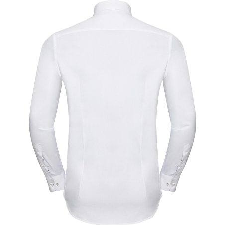Chemise Chevrons Manches Longues Russell Blanc / Gris Contrasté – vue 2
