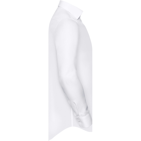 Chemise Chevrons Manches Longues Russell Blanc / Gris Contrasté – vue 3