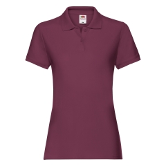 Polo Femme Premium Bordeaux Fruit of the Loom – 180 g/m²
