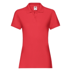 Polo Femme Premium Rouge Fruit of the Loom – Coupe Cintrée