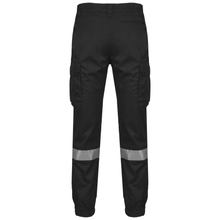 Pantalon cargo haute visibilité unisexe noir WK. Designed To Work – vue 2