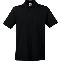 Polo Premium Noir Fruit of the Loom – 180 g/m² coton piqué