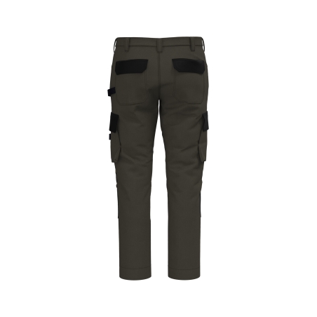 Pantalon de travail bicolore homme Kaki foncé / Noir WK. Designed To Work – vue 2